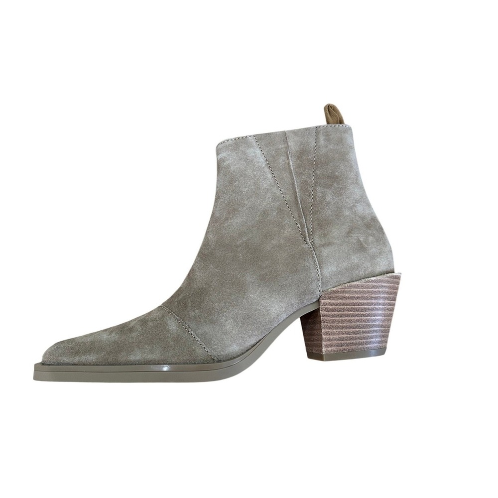 Rag & Bone Suede Pointed Toe Ankle Boots Taupe brown Block Heel Size 37.5